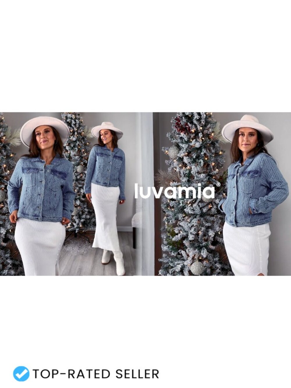 Distressed Button Down Long Sleeve Denim Jacket with Pockets - Picture 6 of 6